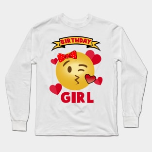 Emoji of Birthday Girl Long Sleeve T-Shirt